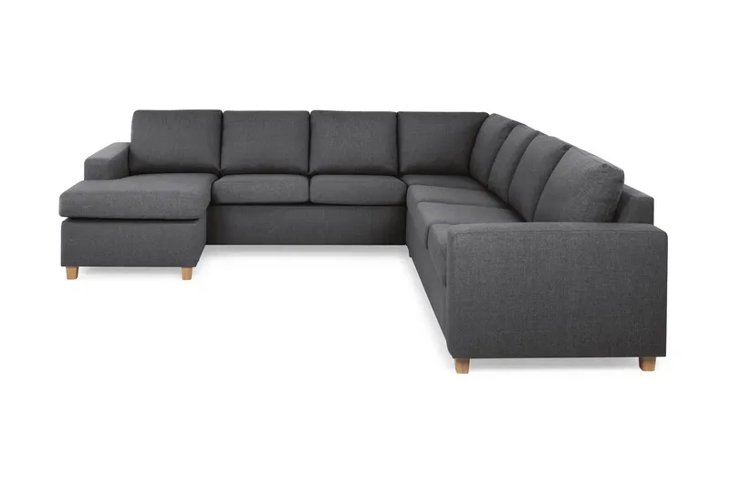 Crazy 6-sits Vänstervänd U-formad Large Hörnsoffa med divan i Tyg - Mörkgrå (Art.nr 155758) — Basic Home