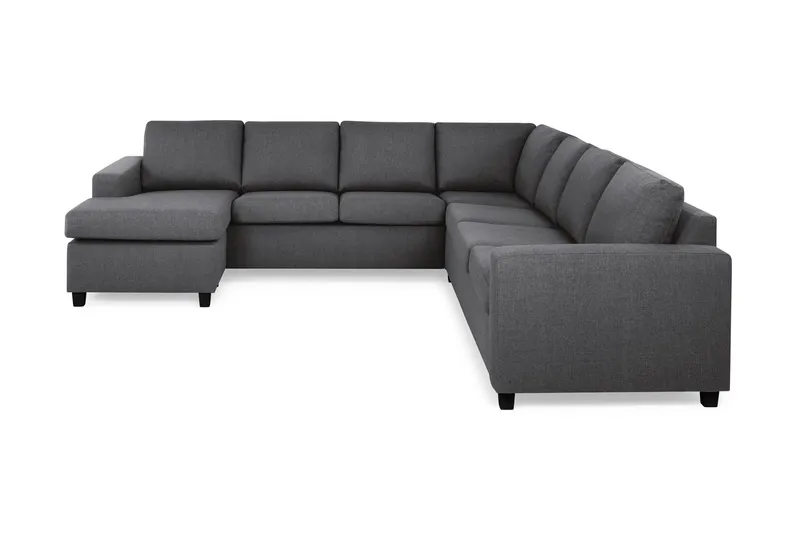 Crazy 6-sits Vänstervänd U-formad Large Hörnsoffa med divan i Tyg - Mörkgrå (Art.nr 155759) — Basic Home