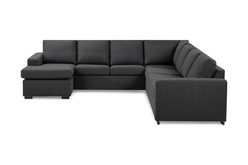 Crazy 6-sits Vänstervänd U-formad Large Hörnsoffa med divan i Tyg - Mörkgrå (Art.nr 1791317) — Basic Home