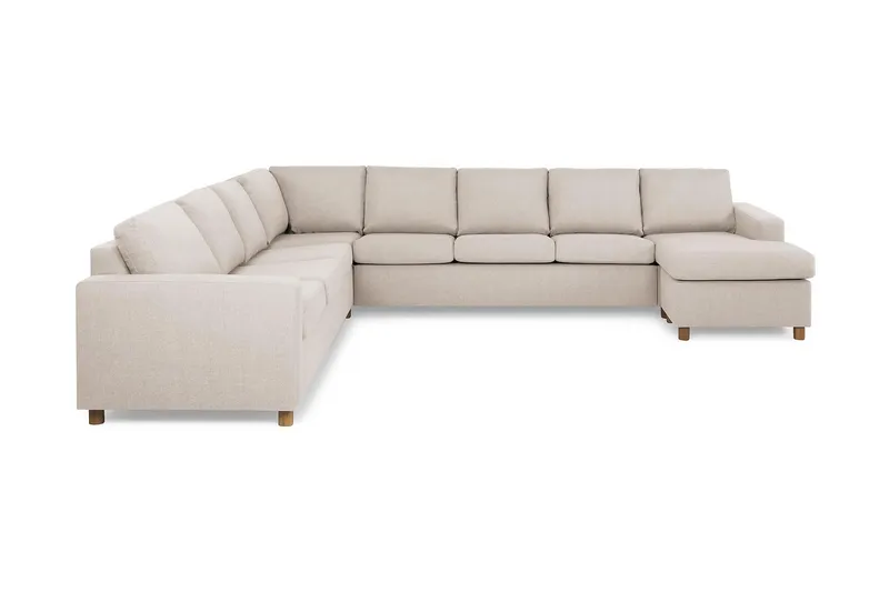 Crazy 7-sits Högervänd U-formad XX-Large Hörnsoffa med divan i Tyg - Beige (Art.nr 139259) — Beige