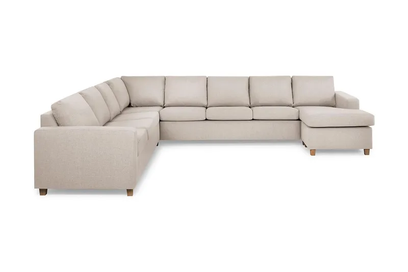 Crazy 7-sits Högervänd U-formad XX-Large Hörnsoffa med divan i Tyg - Beige (Art.nr 155866) — Beige