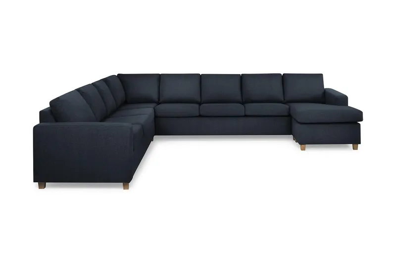 Crazy 7-sits Högervänd U-formad XX-Large Hörnsoffa med divan i Tyg - Blå (Art.nr 155708) — Blå