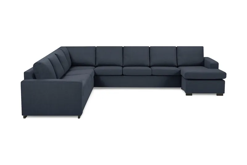Crazy 7-sits Högervänd U-formad XX-Large Hörnsoffa med divan i Tyg - Blå (Art.nr 112688) — Blå