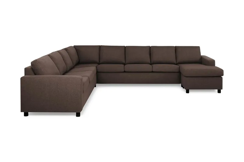 Crazy 7-sits Högervänd U-formad XX-Large Hörnsoffa med divan i Tyg - Brun (Art.nr 139484) — Brun