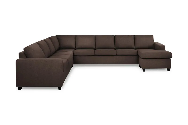 Crazy 7-sits Högervänd U-formad XX-Large Hörnsoffa med divan i Tyg - Brun (Art.nr 155574) — Brun