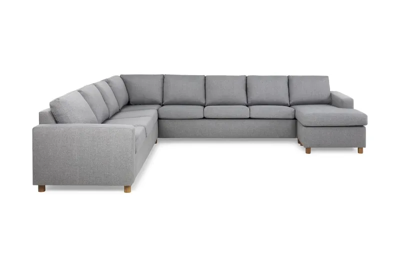 Crazy 7-sits Högervänd U-formad XX-Large Hörnsoffa med divan i Tyg - Grå (Art.nr 139261) — Grå