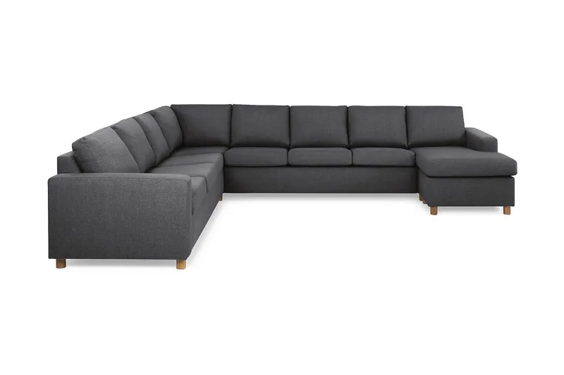 Crazy 7-sits Högervänd U-formad XX-Large Hörnsoffa med divan i Tyg - Mörkgrå (Art.nr 139260) — Mörkgrå