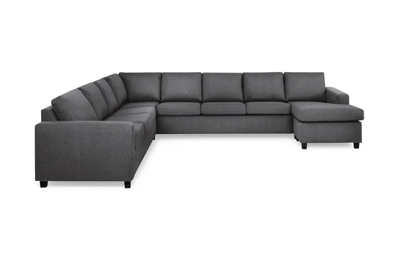 Crazy 7-sits Högervänd U-formad XX-Large Hörnsoffa med divan i Tyg - Mörkgrå (Art.nr 155889) — Mörkgrå