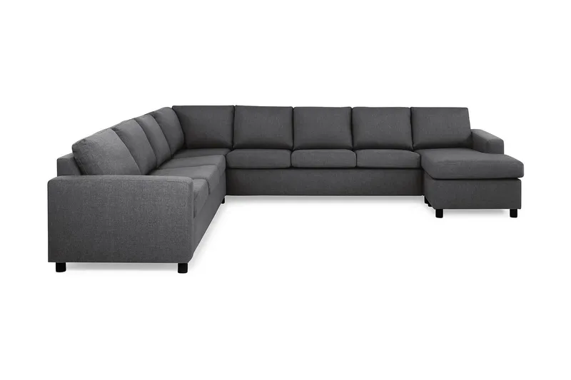Crazy 7-sits Högervänd U-formad XX-Large Hörnsoffa med divan i Tyg - Mörkgrå (Art.nr 139038) — Mörkgrå