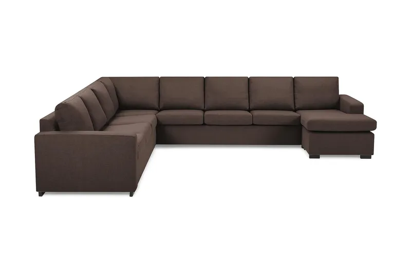 Crazy 7-sits Vändbar U-formad XX-Large Hörnsoffa med divan i Tyg - Brun — Brun