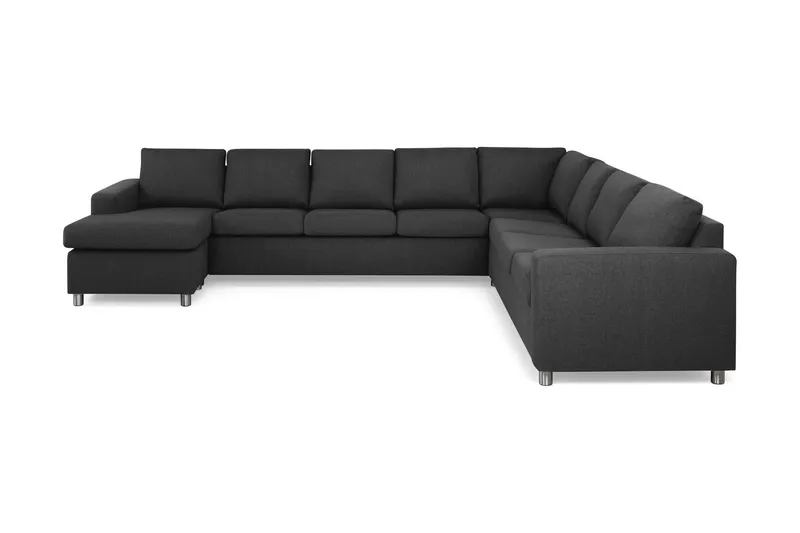 Crazy 7-sits Vändbar U-formad XX-Large Hörnsoffa med divan i Tyg - Mörkgrå / Antracit (Art.nr 139036) — Mörkgrå / Antracit