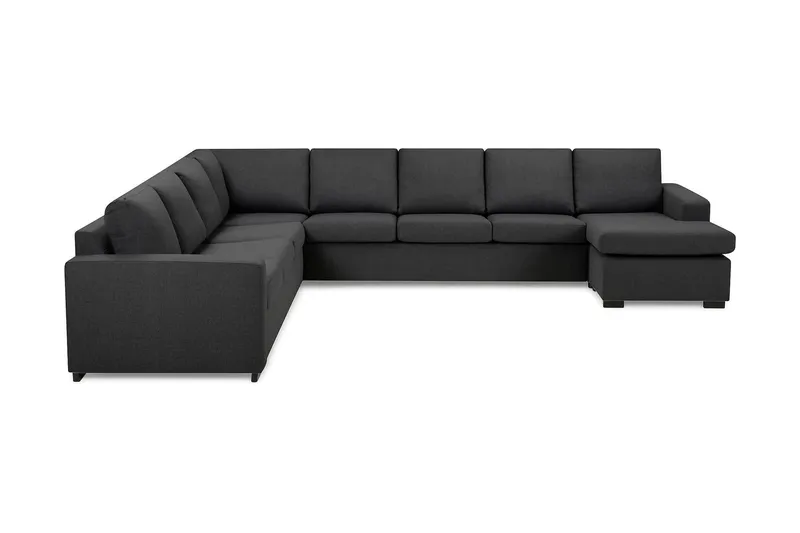 Crazy 7-sits Vändbar U-formad XX-Large Hörnsoffa med divan i Tyg - Mörkgrå — Mörkgrå