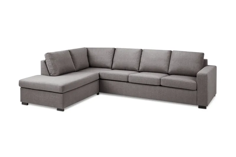 Crazy Limited Edition 4-sits Vänstervänd L-formad Djup Schäslongsoffa i Tyg - Grå — Basic Home