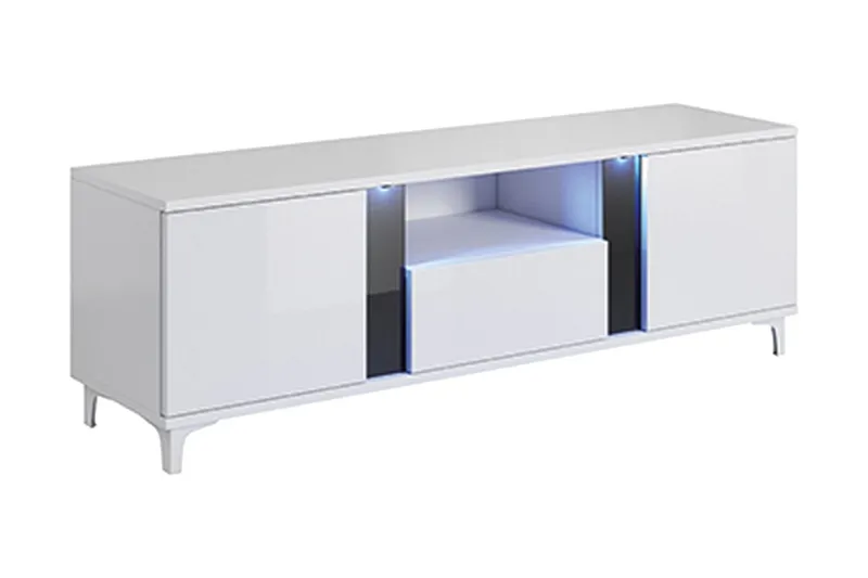 Cryan TV-bänk 150 cm - Vit/Svart — Vit/Svart