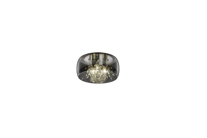 Crystel Plafond 35 cm 3xE14 krom/ rökglas - Krom/Rökglas — Trio Lighting