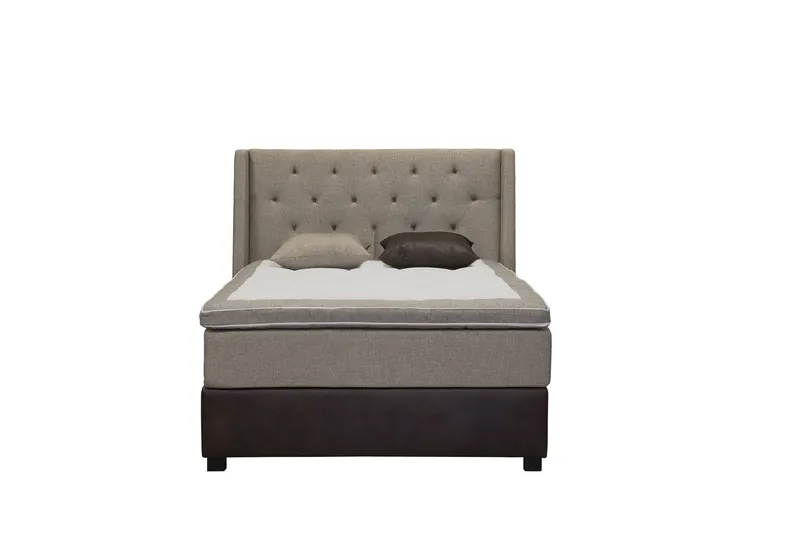 Cuba Sängpaket 120x200 med Två Beiga Kuddar - (+Fler val) Beige/Brun — (+Fler val) Beige/Brun