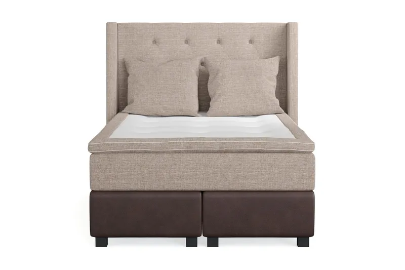 Cuba Sängpaket 140x200 med Två Beiga Kuddar - (+Fler val) Beige/Brun — (+Fler val) Beige/Brun