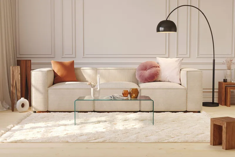 Cubo 1-sits Högermodul i Manchester 108 cm bred - Beige — Andrarum