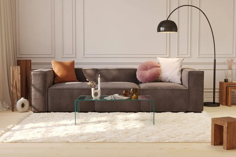 Cubo 1-sits Mittmodul i Sammet 80 cm bred - Mörkgrå — Andrarum
