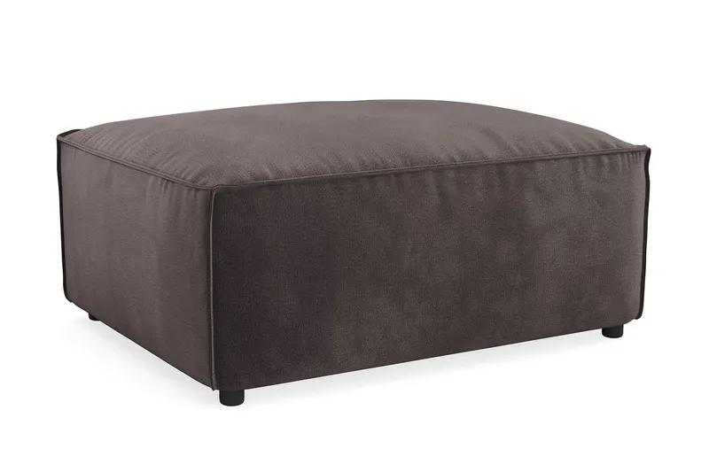 Cubo 1-sits Rektangulär Fotpallsmodul i Sammet 80 cm bred - Mörkgrå — Andrarum