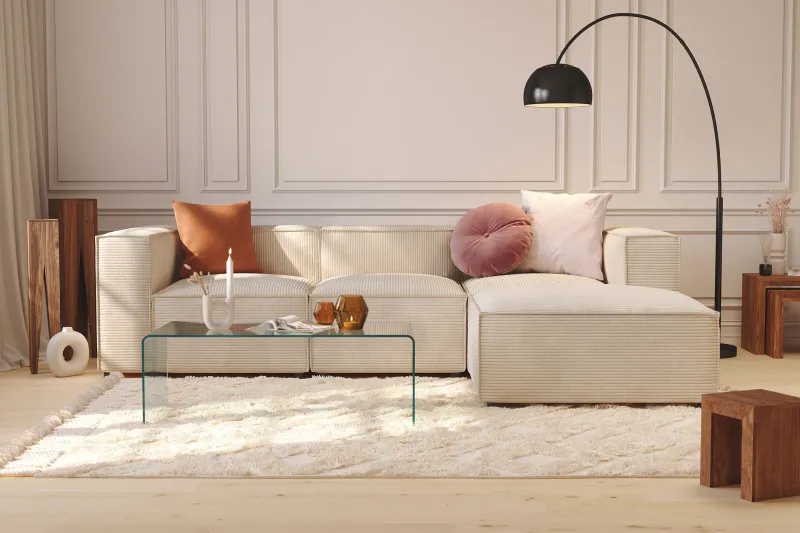 Cubo 1-sits Vänstermodul i Manchester 108 cm bred - Beige — Andrarum