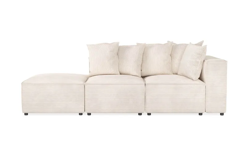 Cubo 3-sits Djup Modulsoffa + Fotpall i Manchester - Beige (Art.nr 1597414) — Andrarum