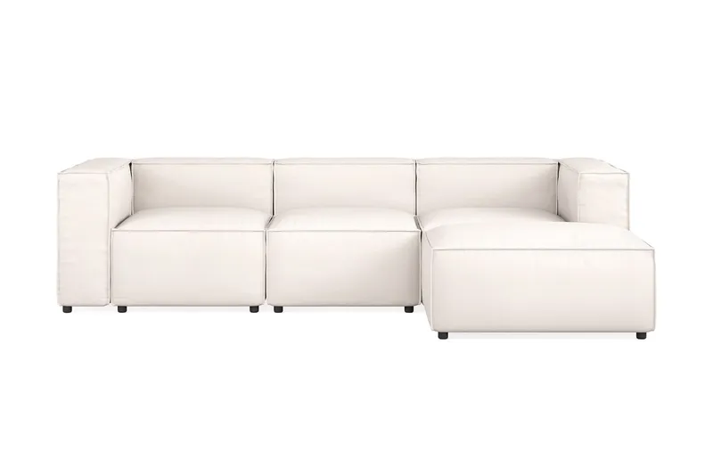 Cubo 4-sits Vändbar L-formad Djup Modulsoffa med Divan i Tyg - Vit — Andrarum