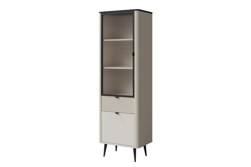 Cucina Vitrinskåp 60x191 cm - Beige/Grå — Beige/Grå