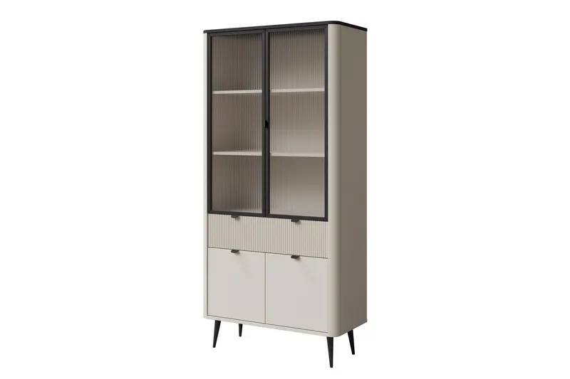 Cucina Vitrinskåp 90x191 cm - Beige/Grå — Beige/Grå