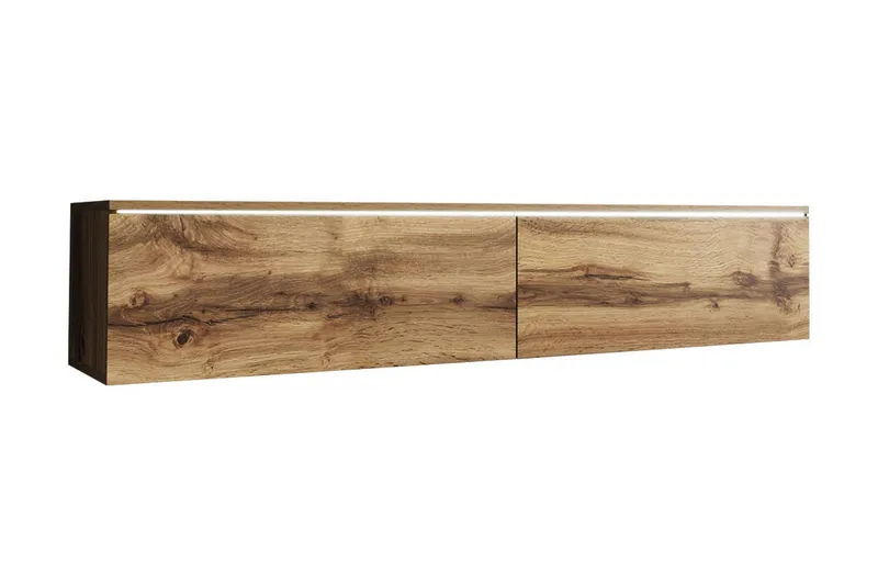 Cuguen TV-bänk 140 cm LED-belysning - Trä/Natur|Vit LED — Concept 55