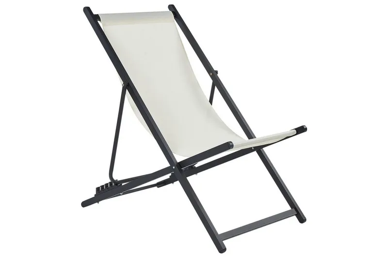 Däckstol hopfällbar Locri II - Beige, svart — Beige, svart