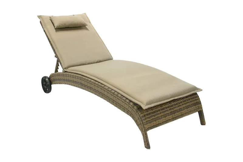 Däckstol WICKER 73x196x99cm färg: cappuccino