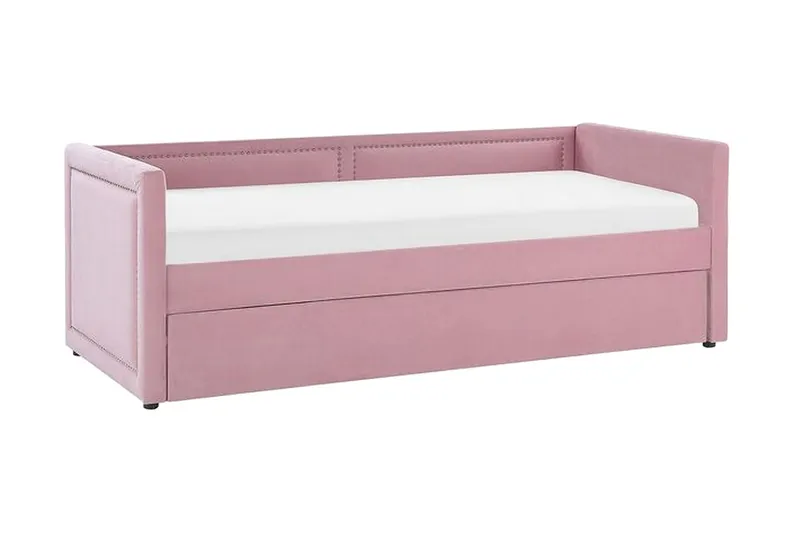 Dagbädd 90 x 200 cm sammet rosa MIMIZAN - Rosa — Rosa