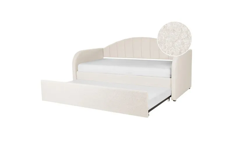 Dagbädd Eyburie med lamellram Beige, Bouclé - Beige, Bouclé — Beige, Bouclé