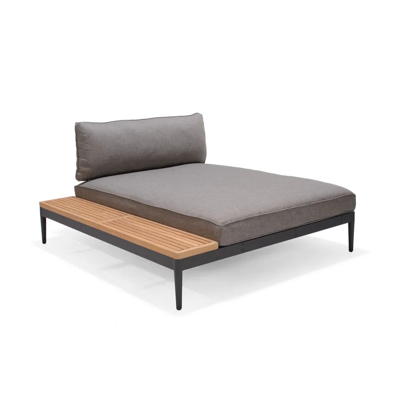 Dagbädd för utomhusbruk TOPAZ XL - Trä/grå — Lifestyle Garden