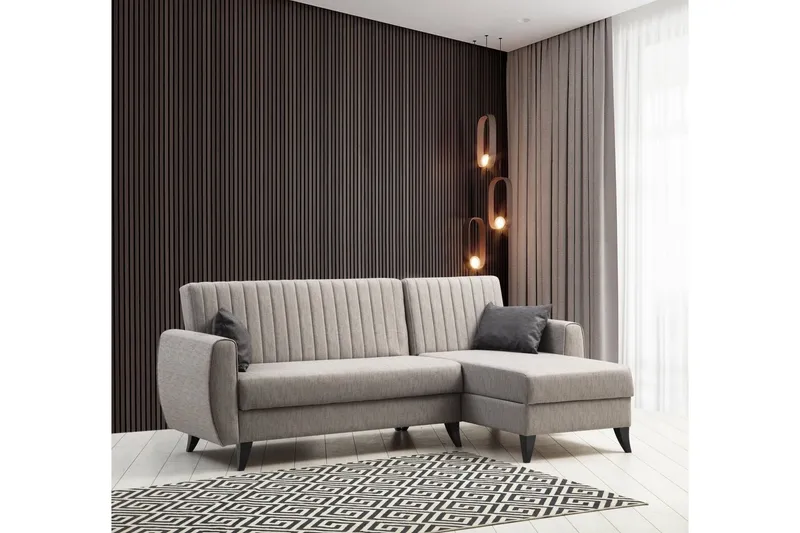 Dalima Bäddsoffa m. Divan 3-sits - Ljusgrå — Ljusgrå