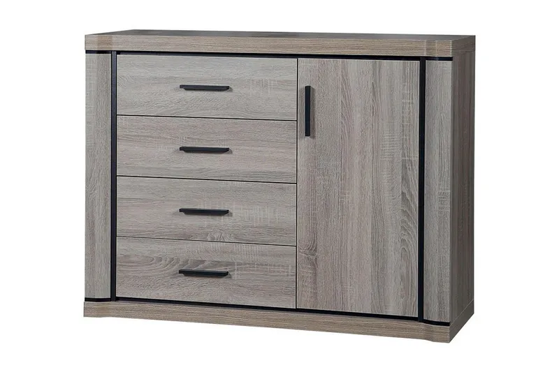 Dallas Skänk 117x43,5x91 cm LED-belysning - Beige/Grå — Beige/Grå