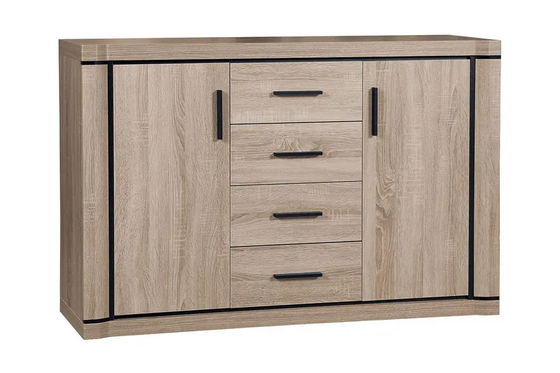 Dallas Skänk 137x43,5x91 cm LED-belysning - Beige/Grå — Beige/Grå