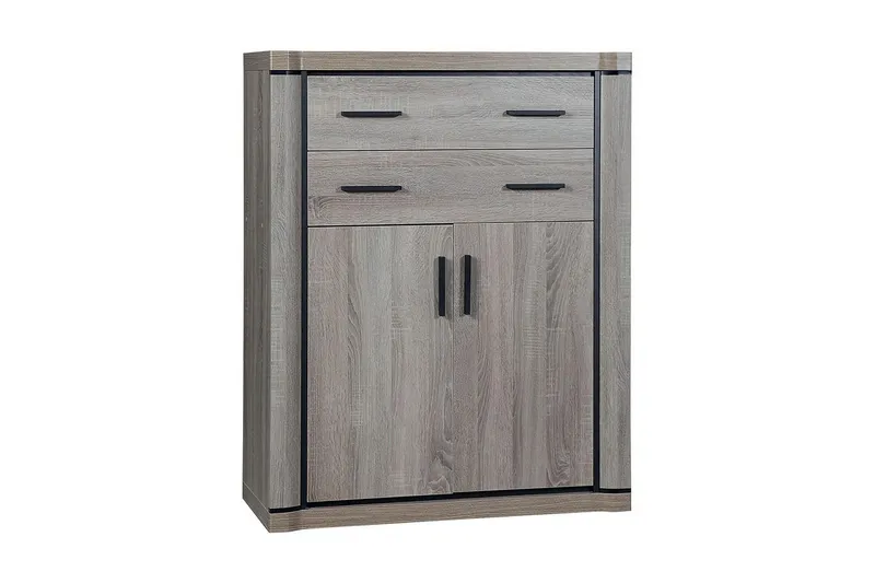 Dallas Skänk 97x43,5x123 cm LED-belysning - Beige/Grå — Beige/Grå