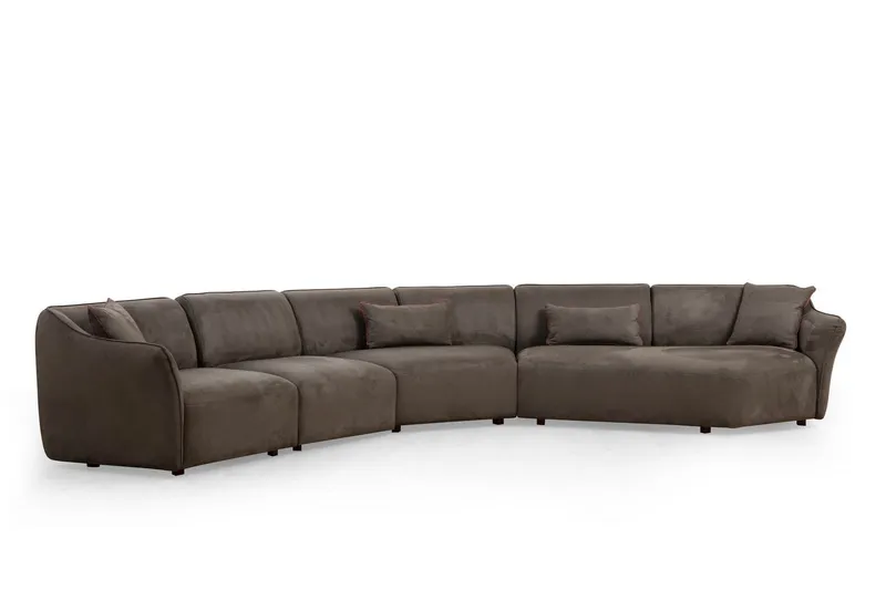 Damor Svängd Soffa 5-sits - Brun (Art.nr 1794039) — Brun