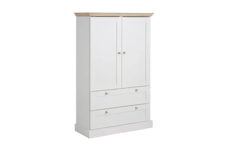 Dareia Garderob 85 cm - Vit/Brun — Loft24