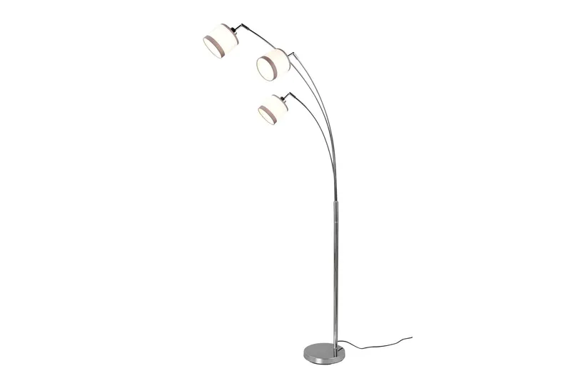 Davos Golvlampa 3L E14 krom/ vit - Krom/Vit — Trio Lighting