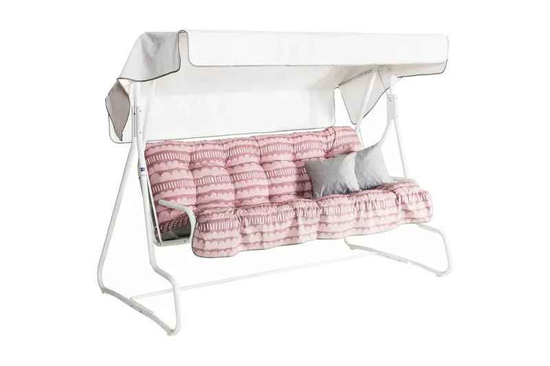 De Luxe 3- pers. hammock, 84B - Vit/Rosa — Varax