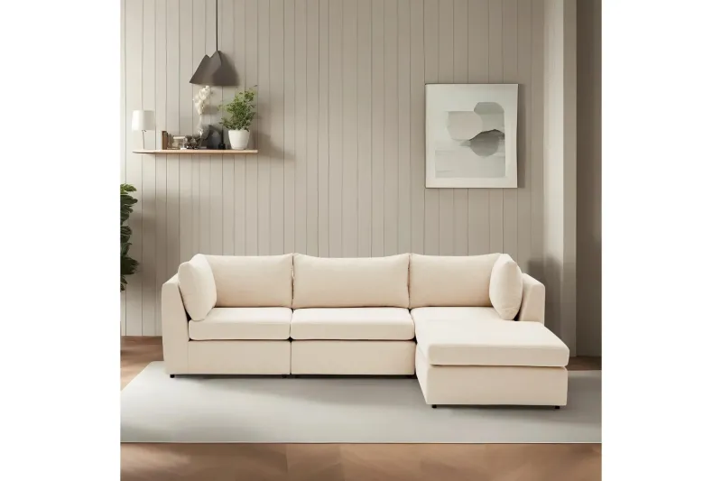 Deliones Hörnsoffa 3-sits - Beige — Beige