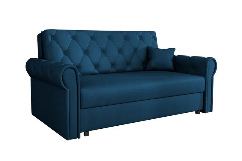 Denegal 2-sits liten bäddsoffa i Plysch - Blå (Art.nr 3027495) — Blå