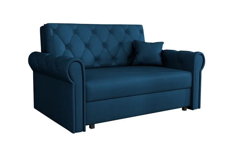 Denegal 2-sits liten bäddsoffa i Plysch - Blå (Art.nr 3027489) — Blå