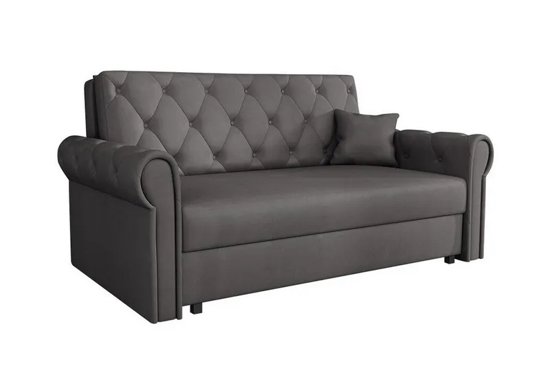 Denegal 2-sits liten bäddsoffa i Plysch - Grå (Art.nr 3027497) — Grå