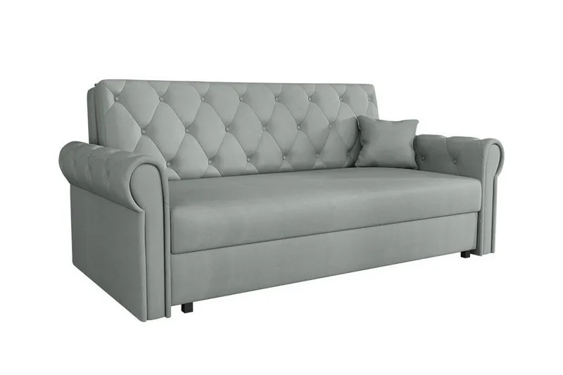 Denegal 2-sits liten bäddsoffa i Plysch - Grå (Art.nr 3027505) — Grå