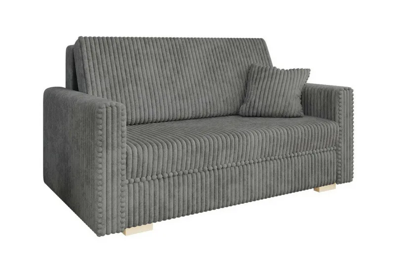 Denegal 2-sits liten bäddsoffa i Plysch - Grå (Art.nr 3029406) — Grå