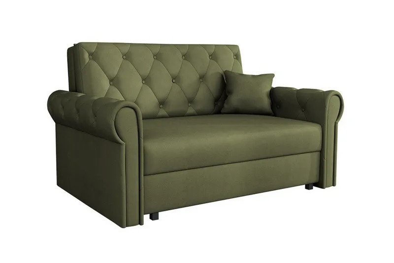 Denegal 2-sits liten bäddsoffa i Plysch - Grön (Art.nr 3027492) — Grön